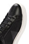 Men's Black Lace-Up Thick Sole Sports Shoes, Genuine Leather Sneaker 25Sfd654318 - 8