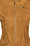 Kylie Women's Camel Hakim Collar Short Suede Leather Jacket 25Wge535210 - 8