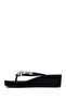 Women's Black Flip Flops with Stones and Wedge Heel Jelly Slippers 26Sfe4941Pv - 3
