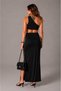 Women's Buckle Detailed One-Shoulder Low-Cut Waist Dress - 5