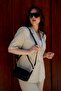 Black Matte Bag with Star Embroidery Detail - 6