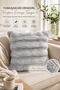 Rabbit Feather Throw Pillow Cover Set of 2 |   45X45 cm |   Plush Soft Textured |   Decorative, Modern and Stylish Design