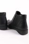 Women's Genuine Leather Double Zipper Orthopedic Comfort Mother Boots Black - 3
