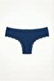 Women's Triple Cotton Brazilian Panties 4376 Petrol-Light Blue-White Color - 4