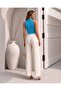 Turquoise Polo Collar Knitwear Blouse Tr0315 - 3
