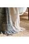 Eden Textured Woven Acrylic Throw With Fringes-130x170- Grey - 2