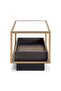 Zarol Sofa Corner End Table Tempered Glass - Gold & Brown - 6