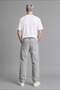 100% Cotton Baggy Fit High Waist Light Gray Jean Trousers I1566Ax26Hs - 3