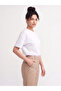 Off-Shoulder Women's Basic Plain T-Shirt Summer Cotton Fabric - 2