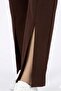 Women's Slit Palazzo Pants in Coffee Color - 4