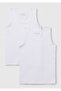 Boy's White Organic Cotton 2-Piece Undershirt
