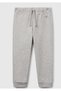 Girl's grey melange sweatpants with logo detail
