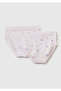 Girl's Black Mix Patterned and Solid Color 2-Piece Slip Panties Set - 2