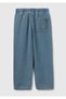 Boy's blue denim pants with drawstring waist and cuffed hems - 2