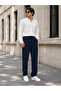 Men's Baggy Wide Casual Pleated Elastic Waist Fabric Pants - 2