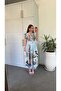 Picasso Patterned Dress Light Blue - 2