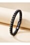 Hematite Natural Stone Leather Men's Premium Gift Bracelet 01855 - 3