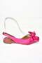 S726921204 Fuchsia Satin Fabric Bow Women's Ballerinas - 5