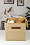 100% Jute Coverless Closet Laundry Toy Organizer Folding Storage Box 30x30x30 - 6