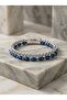 Men's Steel Bracelet Stainless Blue Barley Hematite Premium Gift Tag 01827 - 3