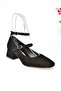 R654037202 Black Suede Thick Heeled Women's Shoes - 6