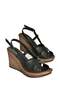 Black Wedge Heeled Women's Shoes K674041309 - 3