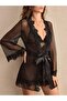 Women's Black Lace Suit Tulle Viscon V - 2