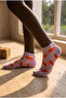 Girl's Fruit Patterned Booties Socks Lilac