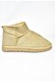 R612018402 Beige Suede Furry Half Women's Boots - 7