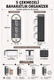 Gray Special Design, 5 Drawers, Leak-Proof, Spoon Holder, Spice Rack Set, Wall Organizer, Self-Adhesive and Stopper Kitchen - 3
