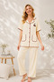 Bürümcük Knitted Short Sleeve Women's Buttoned Pajama Set - 3