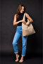 Straw and Suede Leather Women's Daily Shoulder Bag - 3