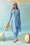 Tie-Up Asymmetrical Swimsuit Skirt Baby Blue - 3