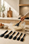 (6 pieces) heat resistant non-stick silicone spatula set black - 2