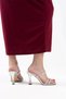 Silver Stone Goblet Heeled Women's Slippers with Mirror Detail Evening Dress - 8