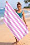 Striped Digital Printed 75x150 Cm Beach Towel Lilac