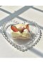 Luxury glass dessert plate, cake plate serving display bead heart sur26 - 4