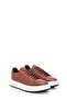 Thick Eva Sole, Laced, Embossed Detailed Tan Leather Sneaker Shoes 2511 - 3