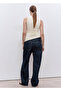 Straight Cut Stitching Maternity Jeans - 4