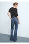 Straight-Cut Jeans with Slits - 4