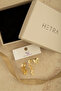 Gold Color Zircon Stone Leaf Branch and Butterfly 3-Piece Earring Set - 3