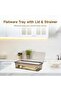 1PC Flatware Trays,Lids,Drainers,Plastic Utensil Organizers,Dustproof Silverware Storage Containers,10.4x4.3x2.5'',for Kitchen Drawers - 4