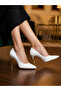 White Plain Matte Stiletto: Comfortable Vegan Leather Casual and Special Occasion Women's High Heels