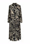 Midi Length Patterned Dress with Tie Detail at the Waist - 6