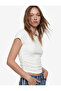 Cotton Drawstring Detail Crew Neck Short Sleeve T-Shirt - 3