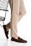 Genuine Leather Men's Loafer Shoes Brown Suede Daily Comfortable Casual Moccasins with Tassels Siena - 5