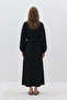 Black Meggie V-Neck Long Dress - 3
