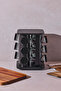 Black rotating stand square glass black lid casa black 12-piece spice jar set with stand - 2