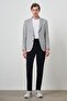 سترة رجالية من الكتان الرمادي المنسوج بنمط Slim Fit وياقة واحدة - 3