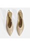 Women's Cream Slingback Leather Heeled Shoes - 7